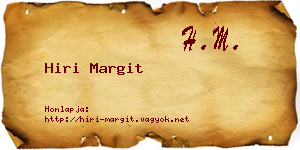 Hiri Margit névjegykártya
